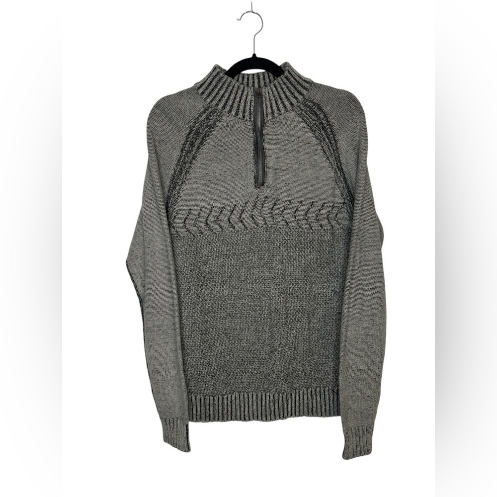 Men’s J.B. Holt Rhodes Quarter Zip Sweater in Ice Heather Size Medium